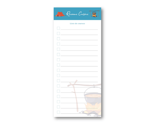 Liste de courses « bloc - note » magnétique (50 feuilles détachables) - Roxanne Cuisine