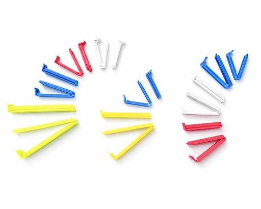18 clips multicolores en plastique robuste pour sacs - Roxanne Cuisine