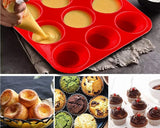 Plaque-moule en silicone pour 12 muffins