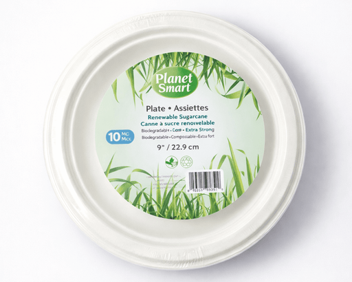 Assiettes robustes biodégradables & compostables - 9 pouces - Roxanne Cuisine