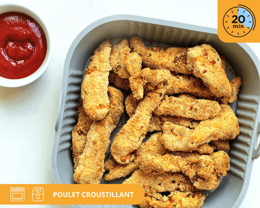 Grand récipient antiadhésif en silicone CARRÉ de 8.5 pouces pour air fryer - Roxanne Cuisine