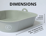 Grand récipient antiadhésif en silicone CARRÉ de 8.5 pouces pour air fryer - Roxanne Cuisine