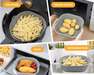 Grand récipient antiadhésif en silicone CARRÉ de 8.5 pouces pour air fryer - Roxanne Cuisine