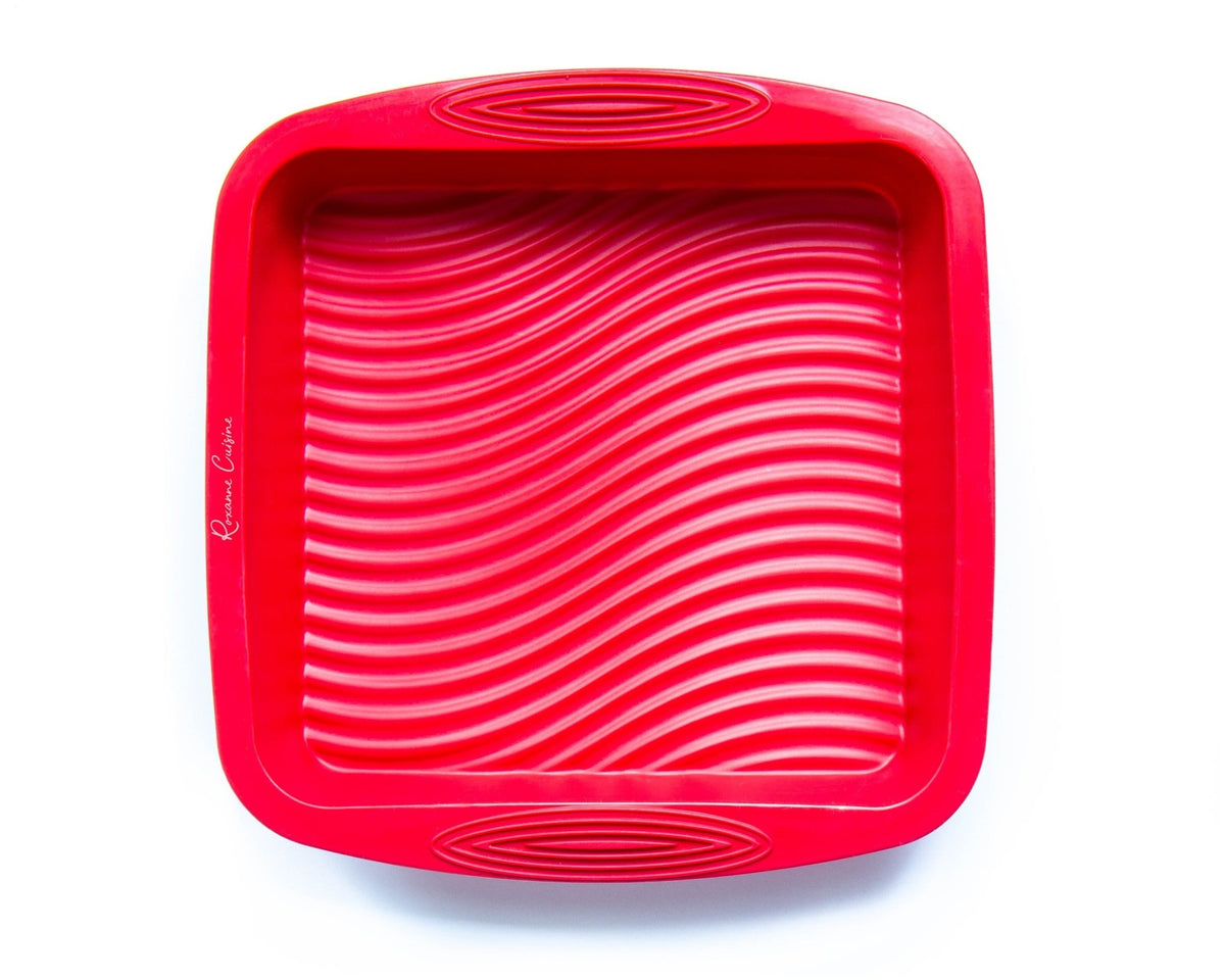 Moule Carré En Silicone Pour Friteuse à Air - 22x22 Cm, Poignées, Résiste Jusqu'à 260°C, Rouge - 2