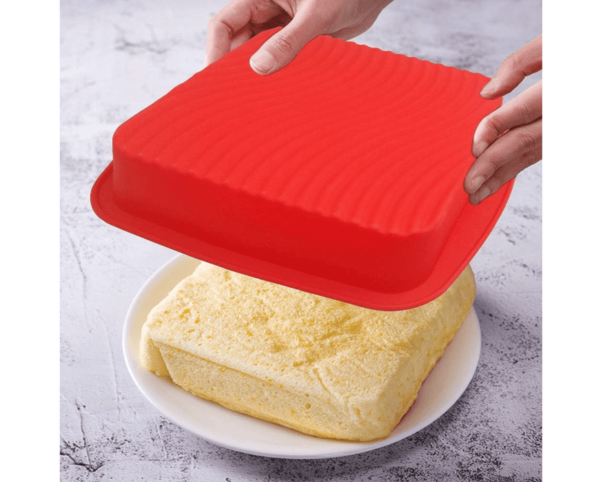 Moule carré en silicone 10 x 10 pouces ROUGE - Roxanne Cuisine