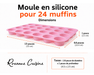 Plaque-moule en silicone pour 24 mini muffins - Roxanne Cuisine