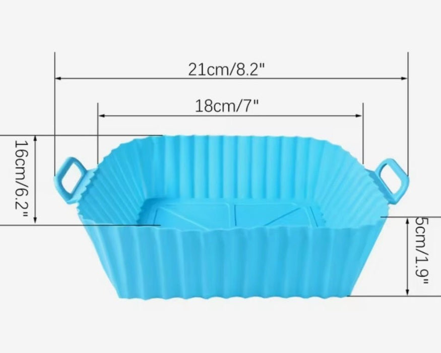 Récipient antiadhésif en silicone CARRÉ pour air fryer - Roxanne Cuisine