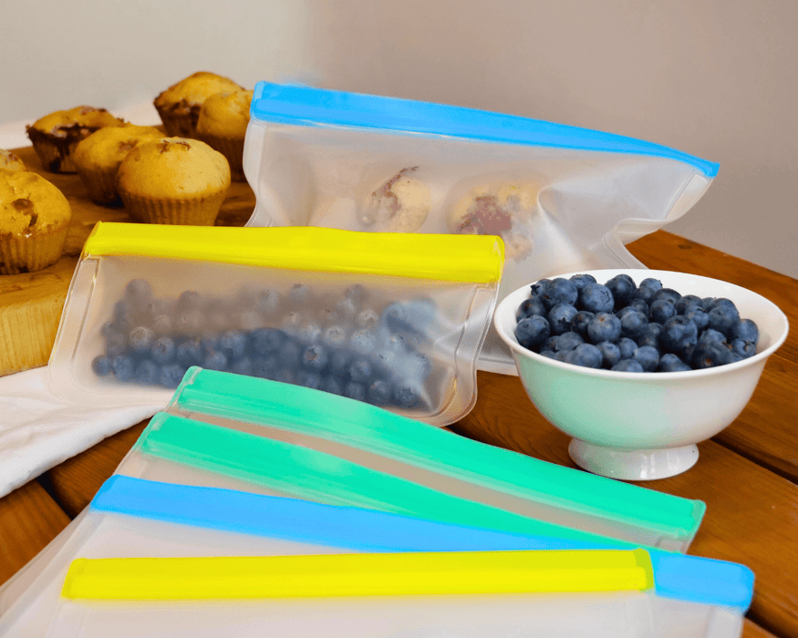 Sacs à congélation réutilisables en silicone avec fermeture à glissière - Roxanne Cuisine