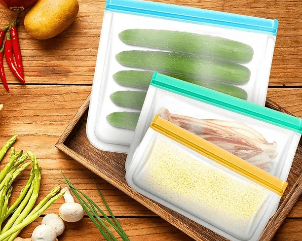 Sacs à congélation réutilisables en silicone avec fermeture à glissière - Roxanne Cuisine