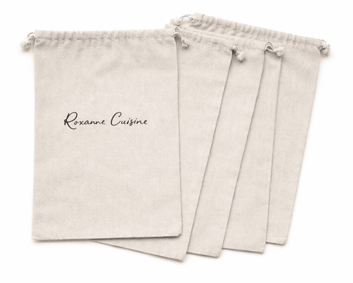 Sacs à pain en coton bio avec cordon - Roxanne Cuisine