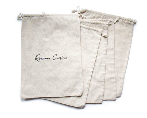 Sacs à pain en coton bio avec cordon - Roxanne Cuisine