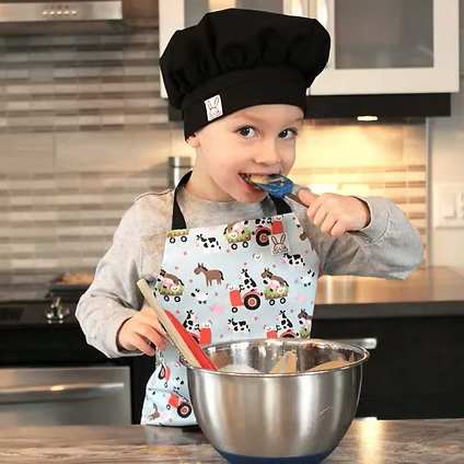 Tablier pour petites filles, ensemble de cuisson, chapeau de Chef, mitaine  et ustensile pour les tout-petits, déguisement de Chef, 11 pièces -  AliExpress