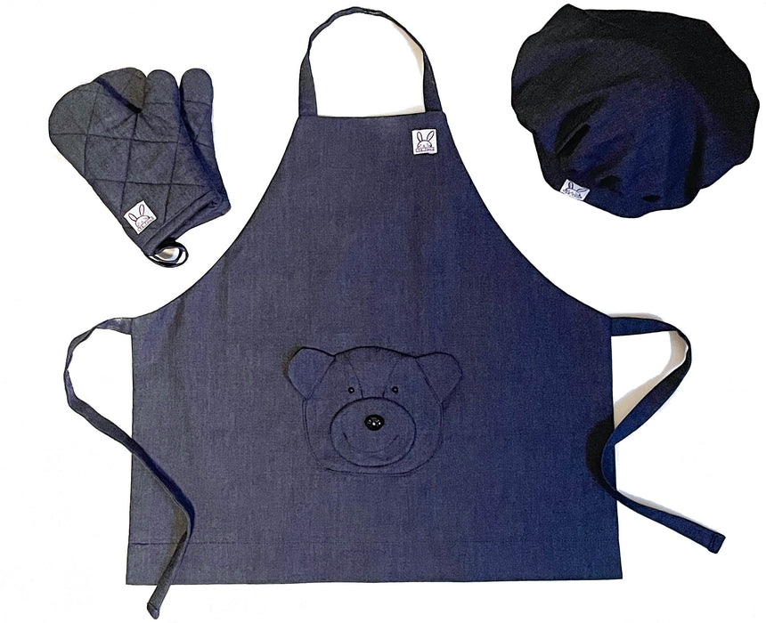 Ensemble « mini chef » avec mitaines et chapeau