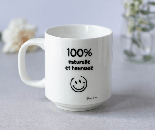 Autocollant pour tasse « 100% naturelle et heureuse » - Roxanne Cuisine