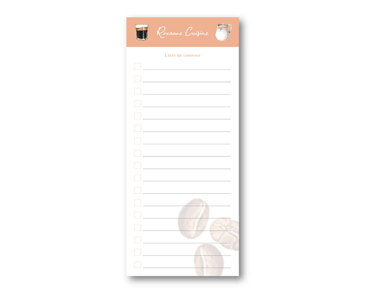 Liste de courses « bloc - note » magnétique (50 feuilles détachables) - Roxanne Cuisine