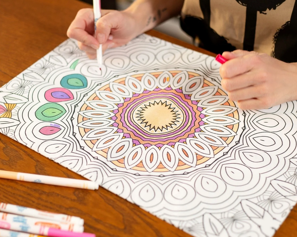 Napperon à colorier « Mandala » lavable