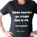 T-Shirt « Femme heureuse qui croque dans la vie... et le chocolat ! » - Roxanne Cuisine