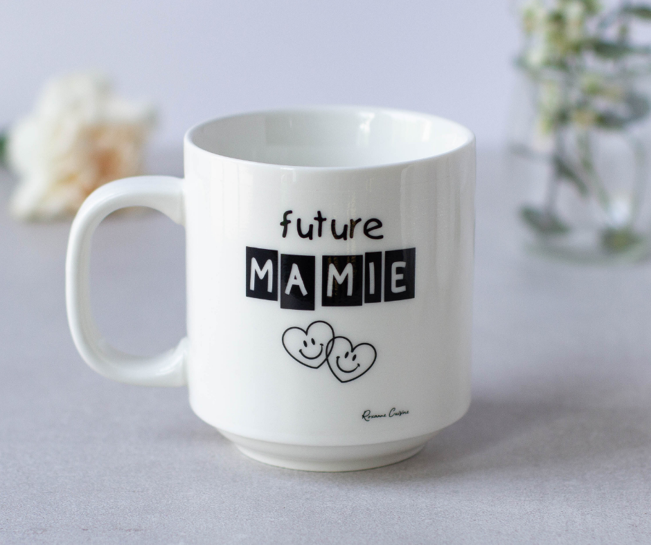 Autocollant pour tasse « Future mamie » – Roxanne Cuisine